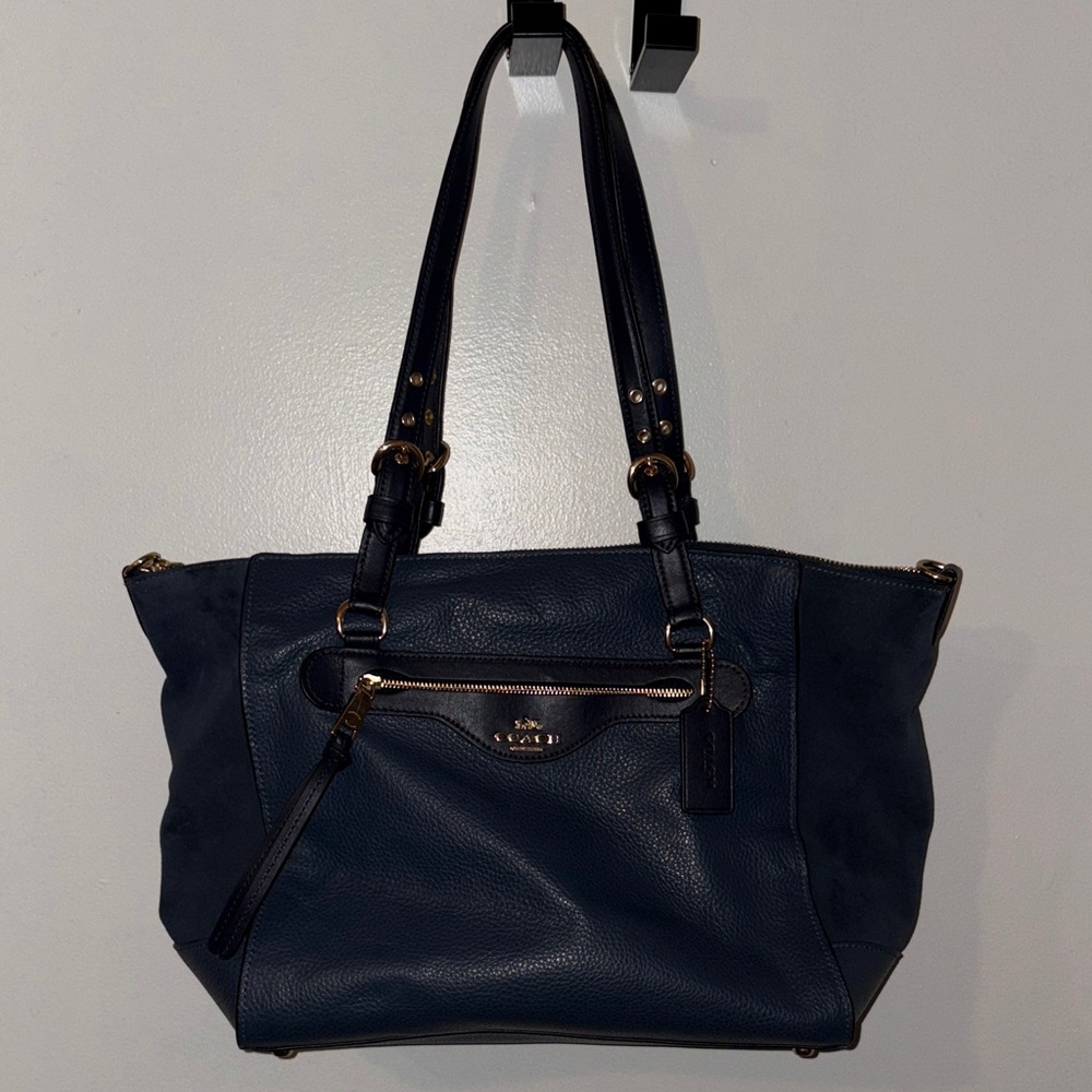 Coach Dark Blue Leather Tote